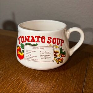 Vintage-Style Tomato Soup Ceramic Mug - Red and Cream
